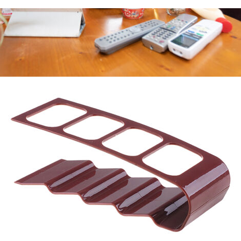 TV-Organizer aus Kunststoff mit 4 Fächern – Fernbedienungshalter für Multimedia-Zubehör (7x18cm, Braun)