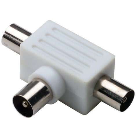 TV plug Maestro triple Coaxial, 2 salidas, de F blanco 00592