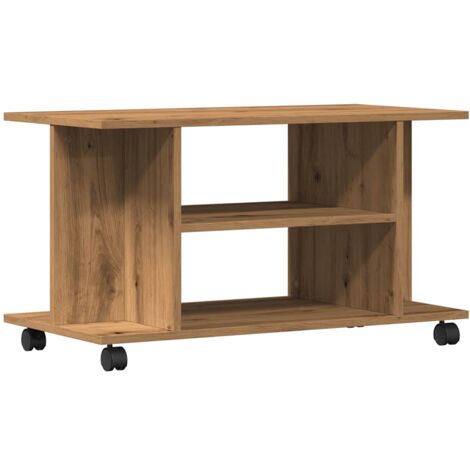 TV-Regal mit Rollen Artisan-Eiche 80x40x45 cm Holzwerkstoff vidaXL