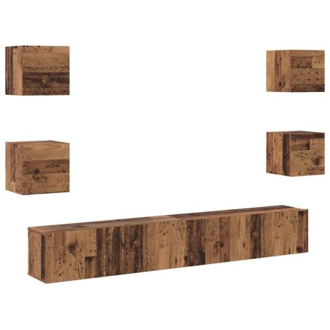TV-Schränk 6 pcs Braun 200 x 30 x 30 cm Holzwerkstoff vidaXL