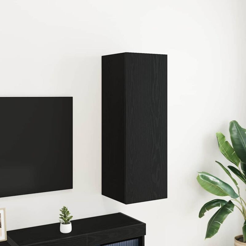 Vidaxl - Wand Tv Schrank Schwarze Eiche 30, 5 X 30 X 90 Cm Holzwerkstoff