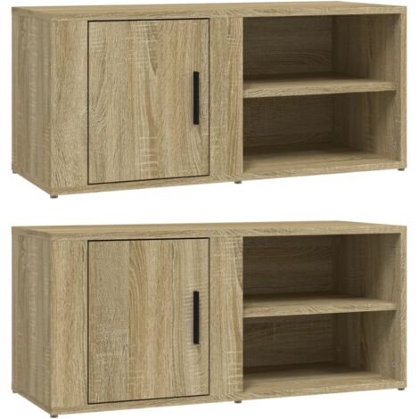 TV-Schränke 2 Stk. Sonoma-Eiche 80x31,5x36 cm Holzwerkstoff vidaXL