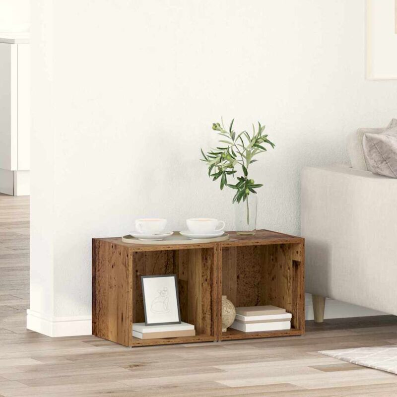 Vidaxl - Tv-schränk 2 Pcs Braun 37 X 35 X 37 Cm Holzwerkstoff