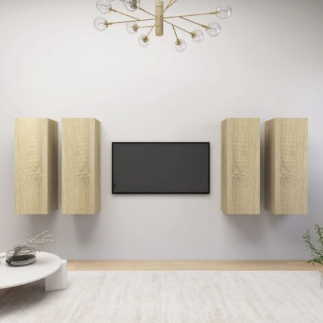 TV-Schränke 4 Stk. Sonoma-Eiche 30,5x30x90 cm Holzwerkstoff vidaXL