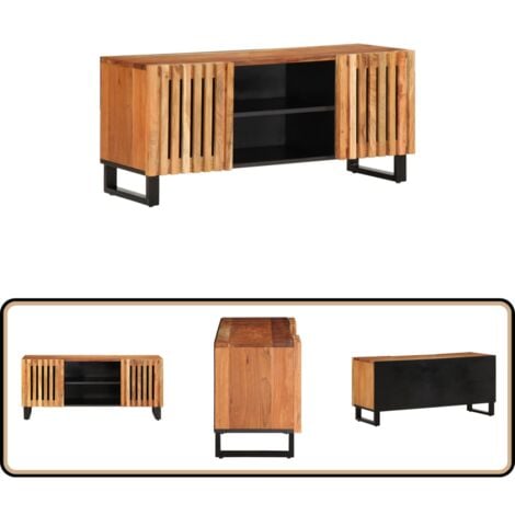 VIDAXL TV-Schrank 105x34x46 cm Massivholz Akazie - TV-Schrank - Massivholzmöbel - Akasienmöbel - Wohnzimmerschrank - Medienregal