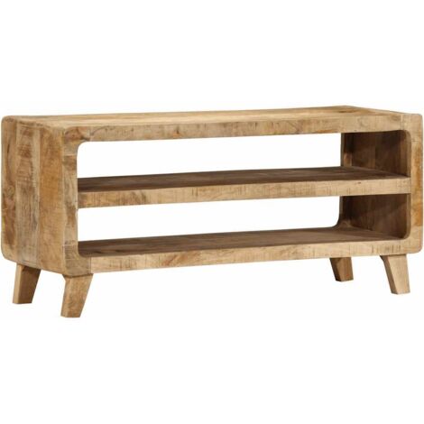 TV-Schrank 105x46x32 cm Raues Massivholz Mango vidaXL