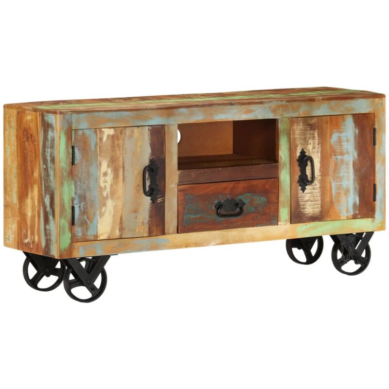 Vidaxl - TV-Schrank 110x30x53 cm Altholz Massiv - Mehrfarbig
