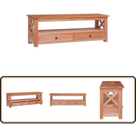 TV-Schrank 120 x 30 x 40 cm Massivholz Mahagoni - TV-Schrank - Mahagoni - Holzschreibtisch - Wohnzimmerschrank - Vintage Stil