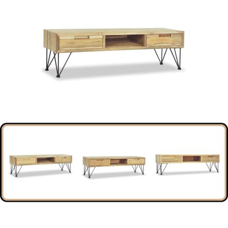 TV-Schrank 120 x 35 x 35 cm Teak Massiv - Teakholzküche - Fernsehtisch - Sideboard - Vintage Möbel - Landhaus Stil