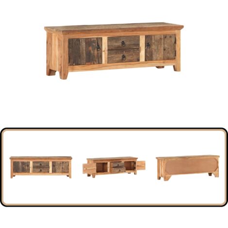 TV-Schrank 120x30x40 cm Akazie und Recyceltes Massivholz - Holz TV Stand - TV Möbel - Akasienholzmöbel - Recyceltes Holz - Vintage Möbel