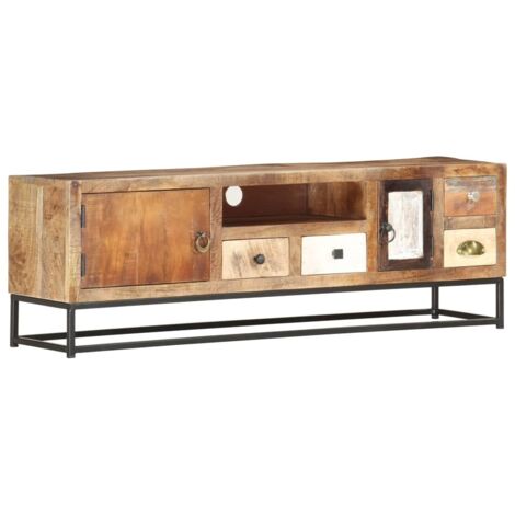 TV-Schrank 120x30x40 cm Altholz Massiv vidaXL