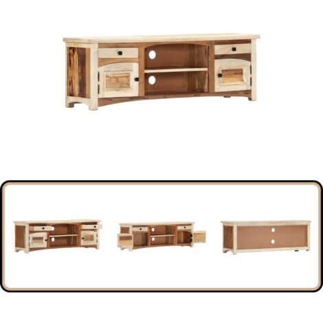 TV-Schrank 120x30x40 cm Altholz Massiv - Vintage TV Schrank - Altholz TV Stand - Massivholz TV Board - Retro TV Möbel - Wohnzimmerschränke