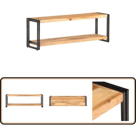 TV-Schrank 120x30x40 cm Massivholz Akazie - Holz TV Schrank - Industrieller Stil - Akzidenzholzs - Fernsehtisch - Regal