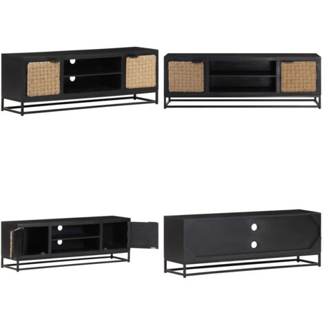 TV-Schrank 120x30x40 cm Massivholz Mango - Industrieller TV-Schrank - Mangoholz TV-Stand - TV-Sideboard - Eiche TV Schrank - Rustikaler TV-Schrank - Home & Living