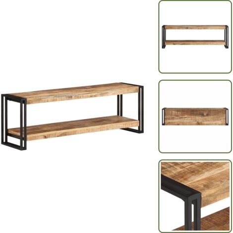 TV-Schrank 120x30x40 cm Raues Mangoholz - Holz TV Schrank - Industrieller Stil - Mangoholz - TV Stand - Regal