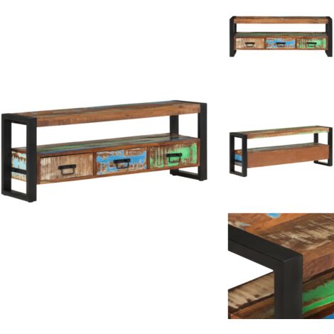 TV-Schrank 120x30x45 cm Altholz Massiv - TV Schrank - Holzmöbel - Retro Möbel - Antiquitäten Stil - Altholz Möbel
