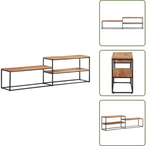 TV-Schrank 180x30x50 cm Akazie Massivholz - TV Schrank - Holzmöbel - Akasienholzmöbel - Industrieller Stil - Regal