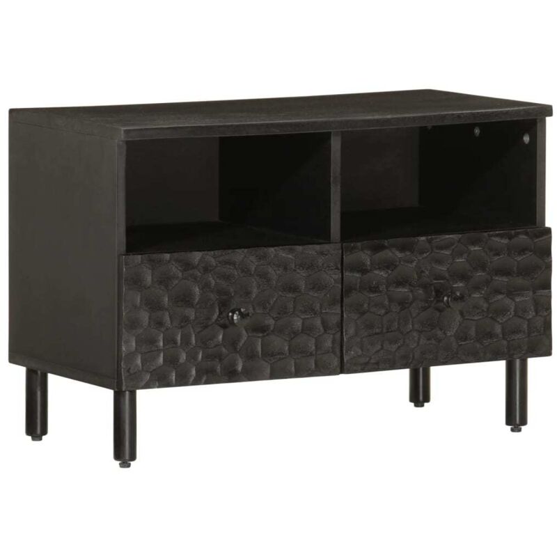 Vidaxl - Tv-schrank Schwarz 70x33x46 Cm Massivholz Mango