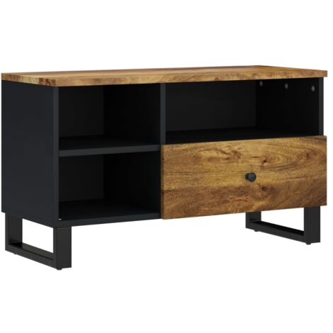 TV-Schrank 80x33x46 cm Massivholz Mango & Holzwerkstoff vidaXL