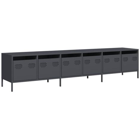 TV-Schrank Anthrazit 202x39x43,5 cm Kaltgewalzter Stahl vidaXL