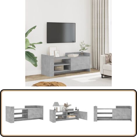 TV-Schrank Betongrau 100x35x40 cm Holzwerkstoff - TV Schrank - Holzwerkstoff Möbel - Betongrau - Fernsehtisch - Wohnzimmer Dekoration