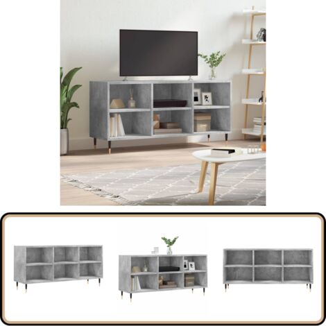 TV-Schrank Betongrau 103,5x30x50 cm Holzwerkstoff - TV Schrank - Holz Sideboard - Regal Grau - Wohnzimmer Dekoration - Fernseher Stand