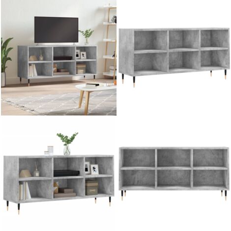 TV-Schrank Betongrau 103,5x30x50 cm Holzwerkstoff - TV Schrank - Holz Sideboard - Regal Grau - Wohnzimmer Dekoration - Fernseher Stand - Home & Living