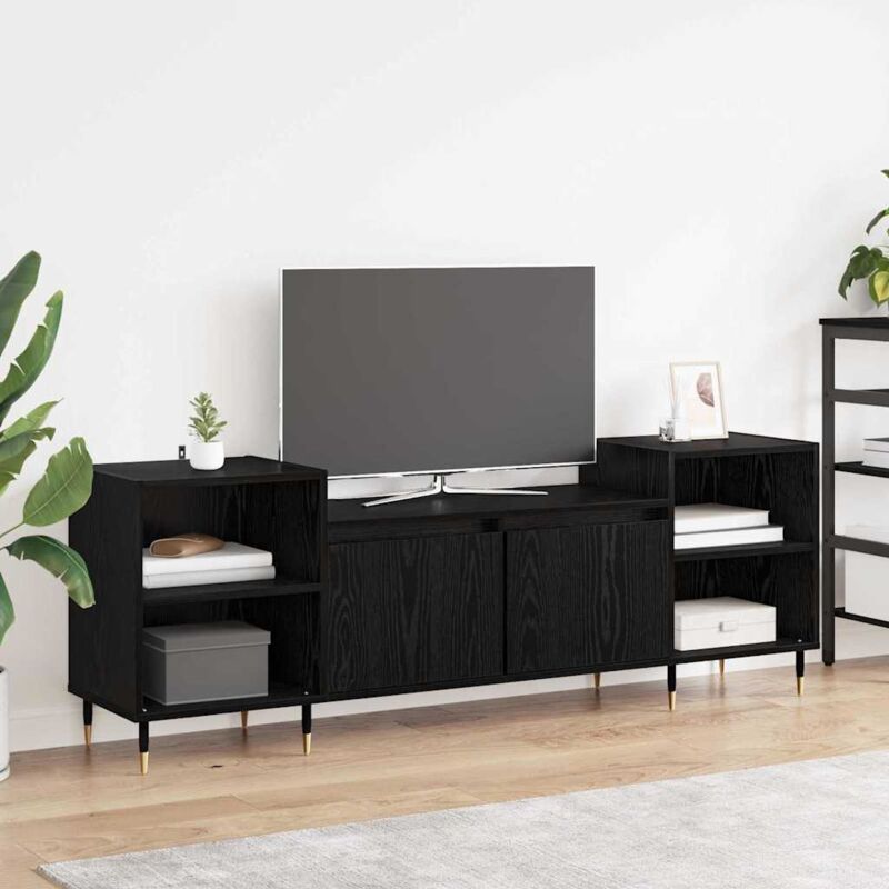 Tv-schränk Schwarz Eichen-optik 160 X 35 X 55 Cm Holzwerkstoff Vidaxl