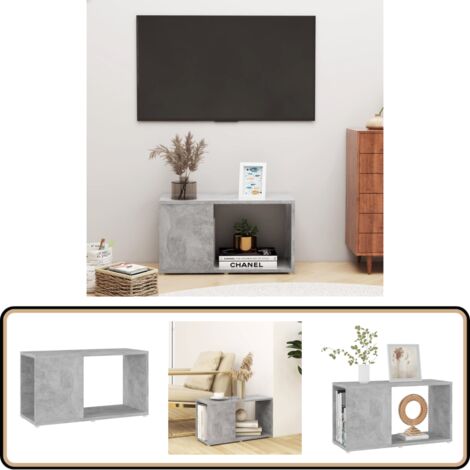 TV-Schrank Betongrau 60x24x32 cm Holzwerkstoff - TV-Schrank - Holzmöbel - Wohnzimmerschrank - Regal - Beton Grau