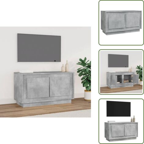 TV-Schrank Betongrau 80x35x45 cm Holzwerkstoff - TV-Schrank - Holzwerkstoff Möbel - Wohnzimmermöbel - Betongrau - Media Schrank