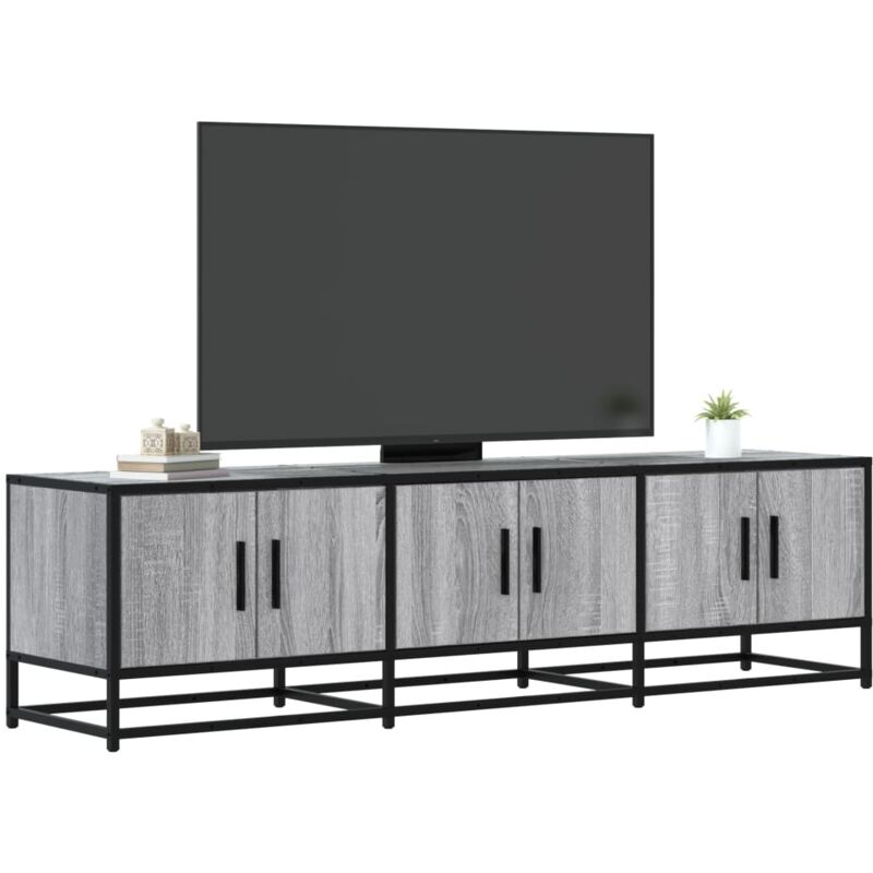 Vidaxl - Tv-schrank Grau Sonoma 150x35x41 Cm Holzwerkstoff Und Metall