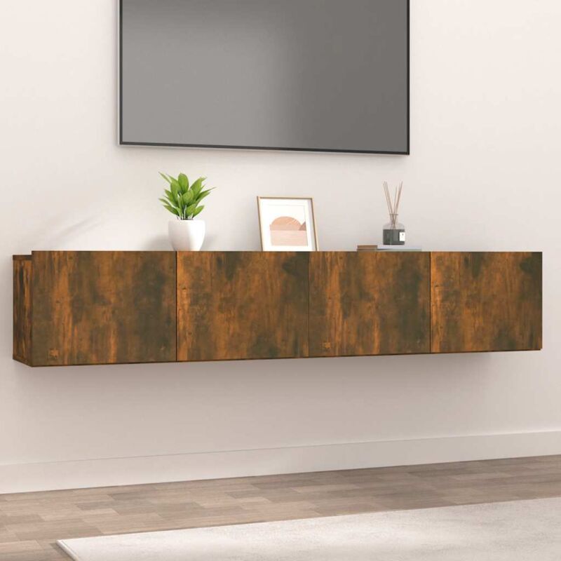 Vidaxl - Tv-schränke 2 Stk. Räuchereiche 80x30x30 Cm Holzwerkstoff