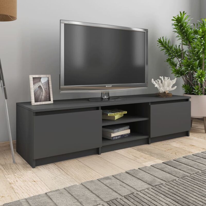 TV-Schrank Grau 140×40×35,5 cm Spanplatte