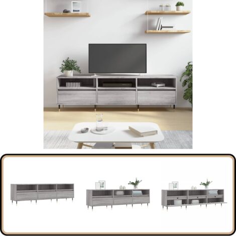 TV-Schrank Grau Sonoma 150x30x44,5 cm Holzwerkstoff - TV Schrank - Fernsehtisch - Regal - Sideboard - Grau