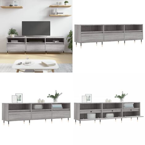TV-Schrank Grau Sonoma 150x30x44,5 cm Holzwerkstoff - TV Schrank - Fernsehtisch - Regal - Sideboard - Grau - Home & Living