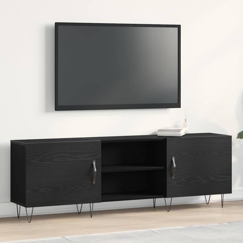 Vidaxl - Tv-schrank Schwarz Eiche 150x30x50 Cm Holzwerkstoff