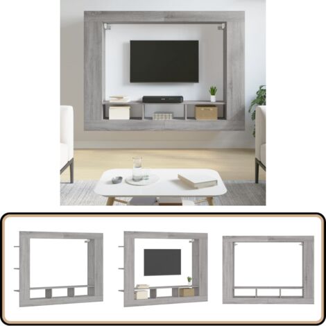TV-Schrank Grau Sonoma 152x22x113 cm Holzwerkstoff - TV Schrank - Holzwerkstoff Möbel - Wohnwand - Regal - Grau
