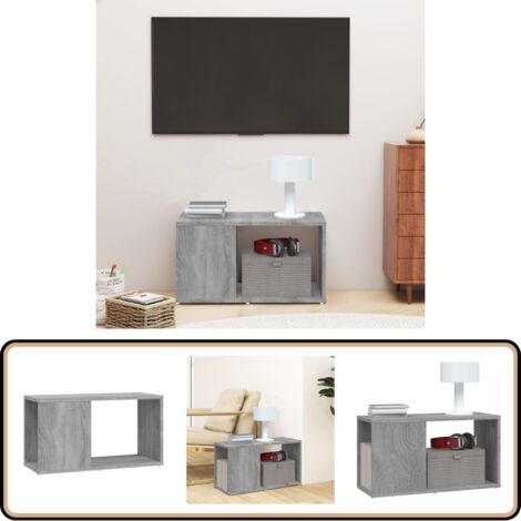 TV-Schrank Grau Sonoma 60x24x32 cm Holzwerkstoff - TV Schrank - Holzwerkstoff Möbel - Grau Sonoma - Wohnraum Organisation - Regal