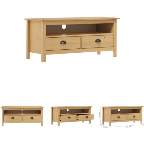 TV-Schrank Hill Range Honigbraun 110x40x47 cm Kiefer Massivholz