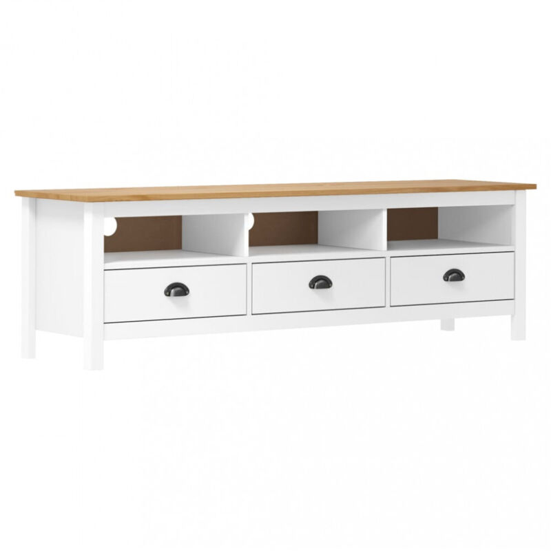 Vidaxl - Tv-schrank Hill Weiß 158x40x47 Cm Massivholz Kiefer