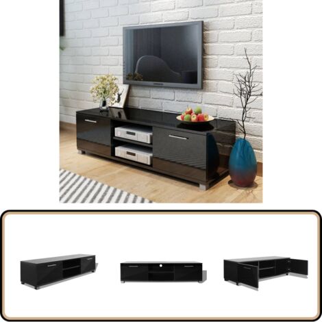 TV-Schrank Hochglanz-Schwarz 120x40,5x35 cm - Fernseher Schrank - TV Möbel - Hifi Schrank - Wohnzimmerschrank - Multimedia Regal