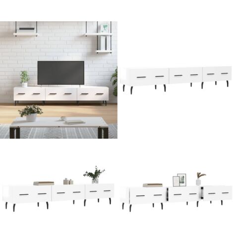 TV-Schrank Hochglanz-Weiß 150x36x30 cm Holzwerkstoff - TV Schrank - Fernsehtisch - Holzwerkstoff Möbel - Weißer TV Stand - Wohnzimmermöbel - Home & Living