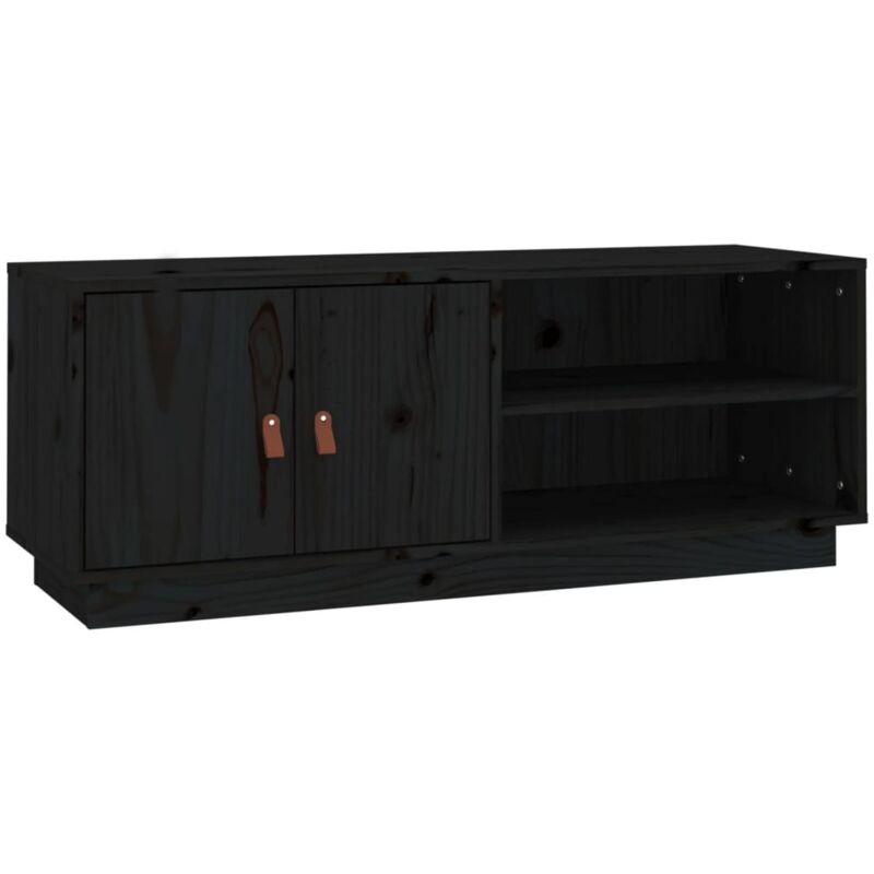 Vidaxl - Tv-schrank Schwarz 105x34x40 Cm Massivholz Kiefer