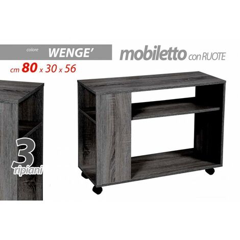 TV-Schrank mit grauen Rädern cm 80 x 30 x 56 h