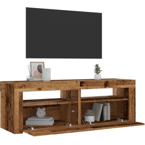 TV-Schrank mit LED Altholz-Optik 120x35x40 cm Holzwerkstoff vidaXL189648