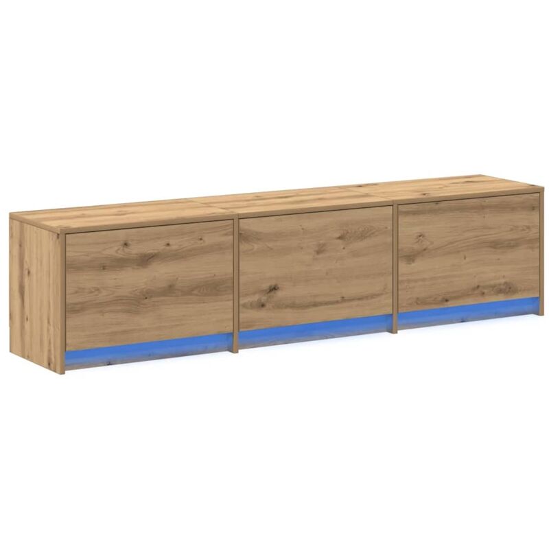 Fernsehschrank Mit Led Kunsthandwerk Eiche 165 X 34 X 40 Cm Vidaxl