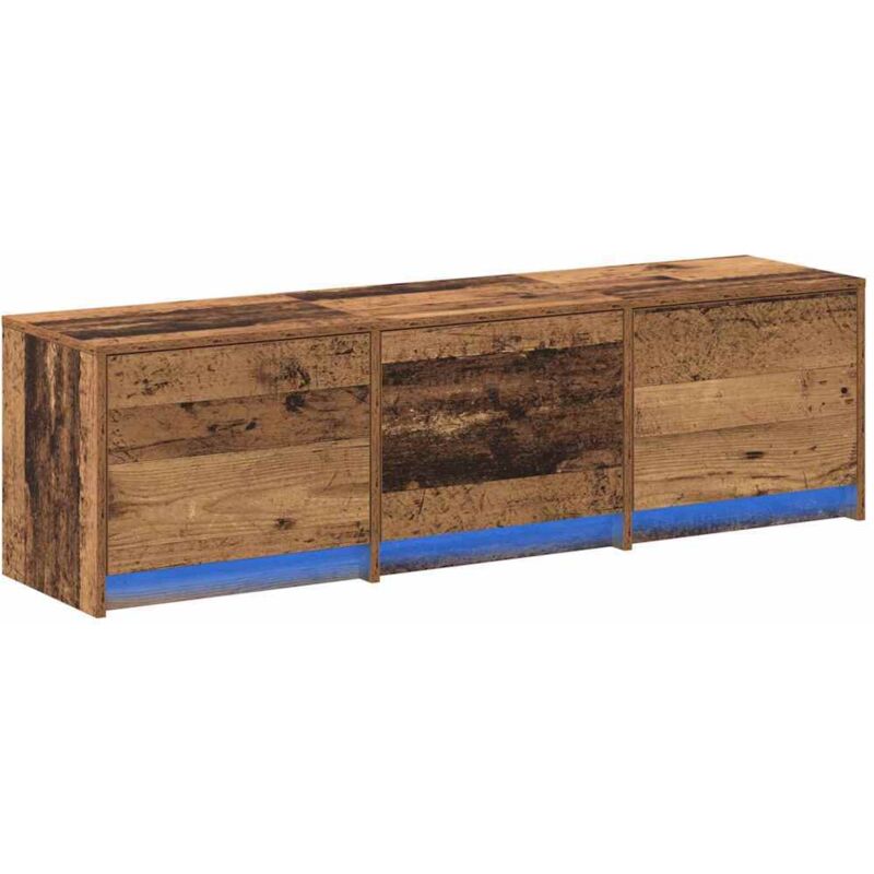 Fernsehschrank Mit Led Altholz 140 X 34 X 40 Cm Holzwerkstoff Vidaxl