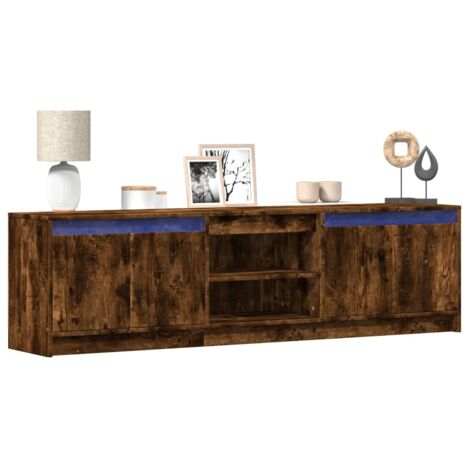 TV-Schrank mit LED-Beleuchtung Räuchereiche 180x34x50 cm vidaXL