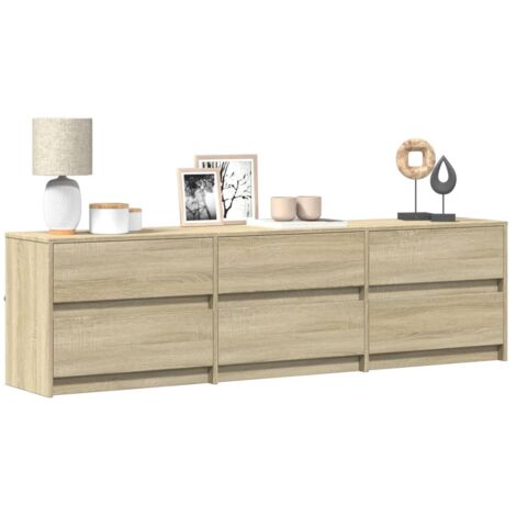 TV-Schrank mit LED-Beleuchtung Sonoma-Eiche 180x34x50 cm vidaXL