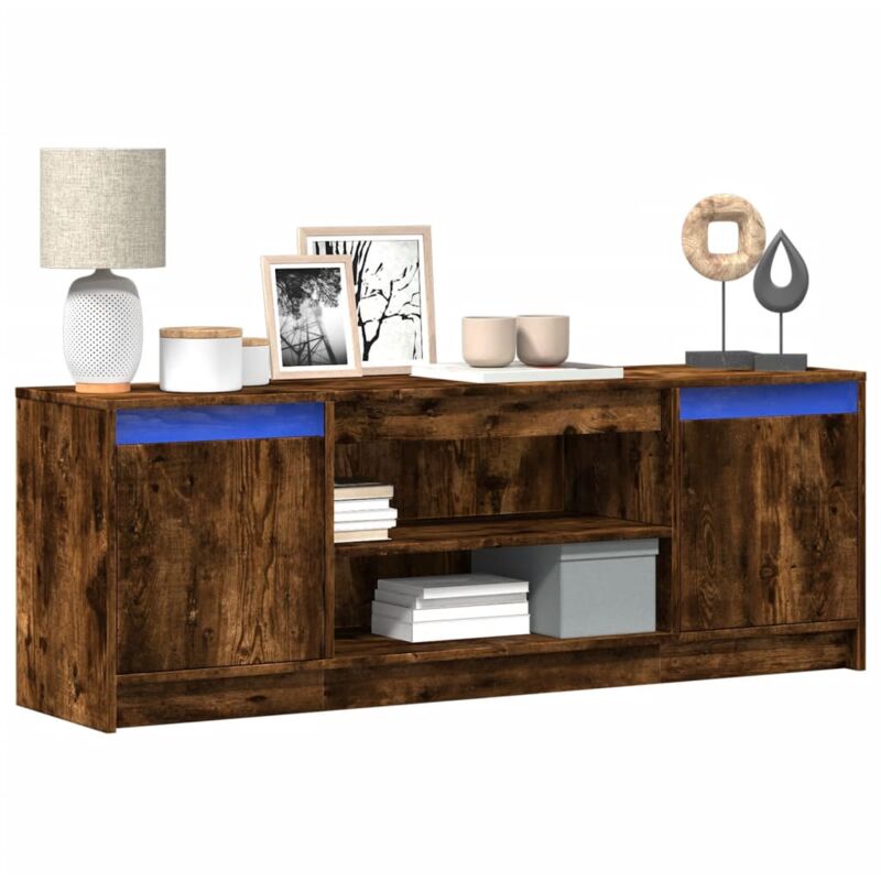 Vidaxl - Tv-schrank Mit Led-beleuchtung Räuchereiche 139, 5x34x50 Cm